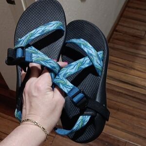 Chaco Blue and Black Women's Sandals